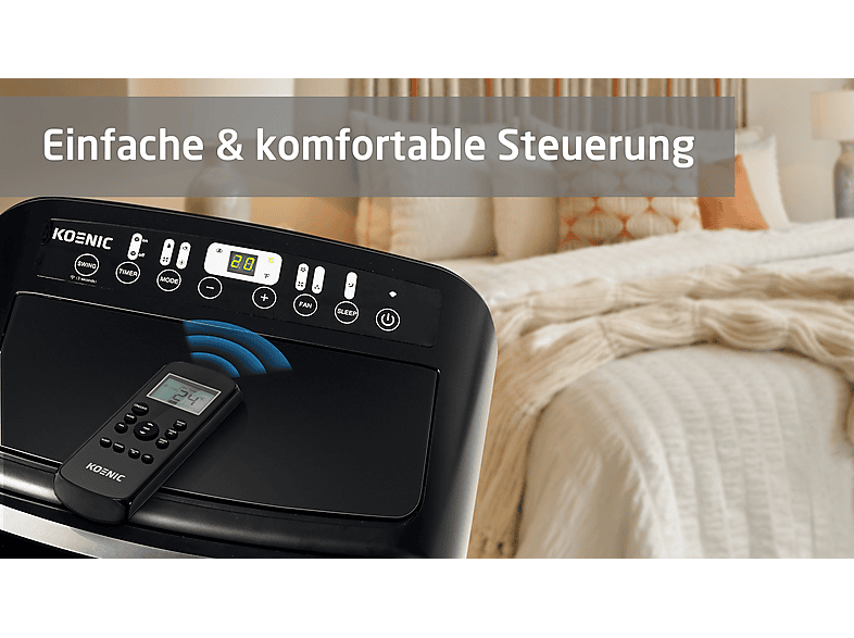 Thumbnail - KOENIC KAC 9022 B WLAN, mobiles Klimagerät Schwarz (Max. Raumgröße: 80 m³, EEK: A)