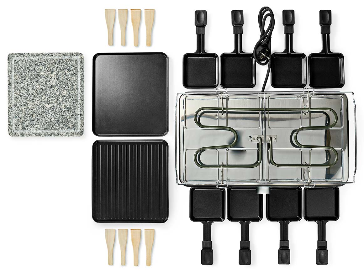 NEDIS FCRA300FBK8 Gourmet / Raclette sütőszett, 8 személyes