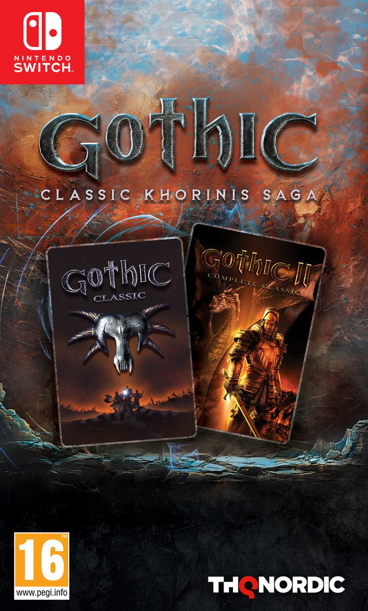 Gothic game cover art voor Nintendo Switch. Bevat twee game covers en het Nintendo Switch logo.