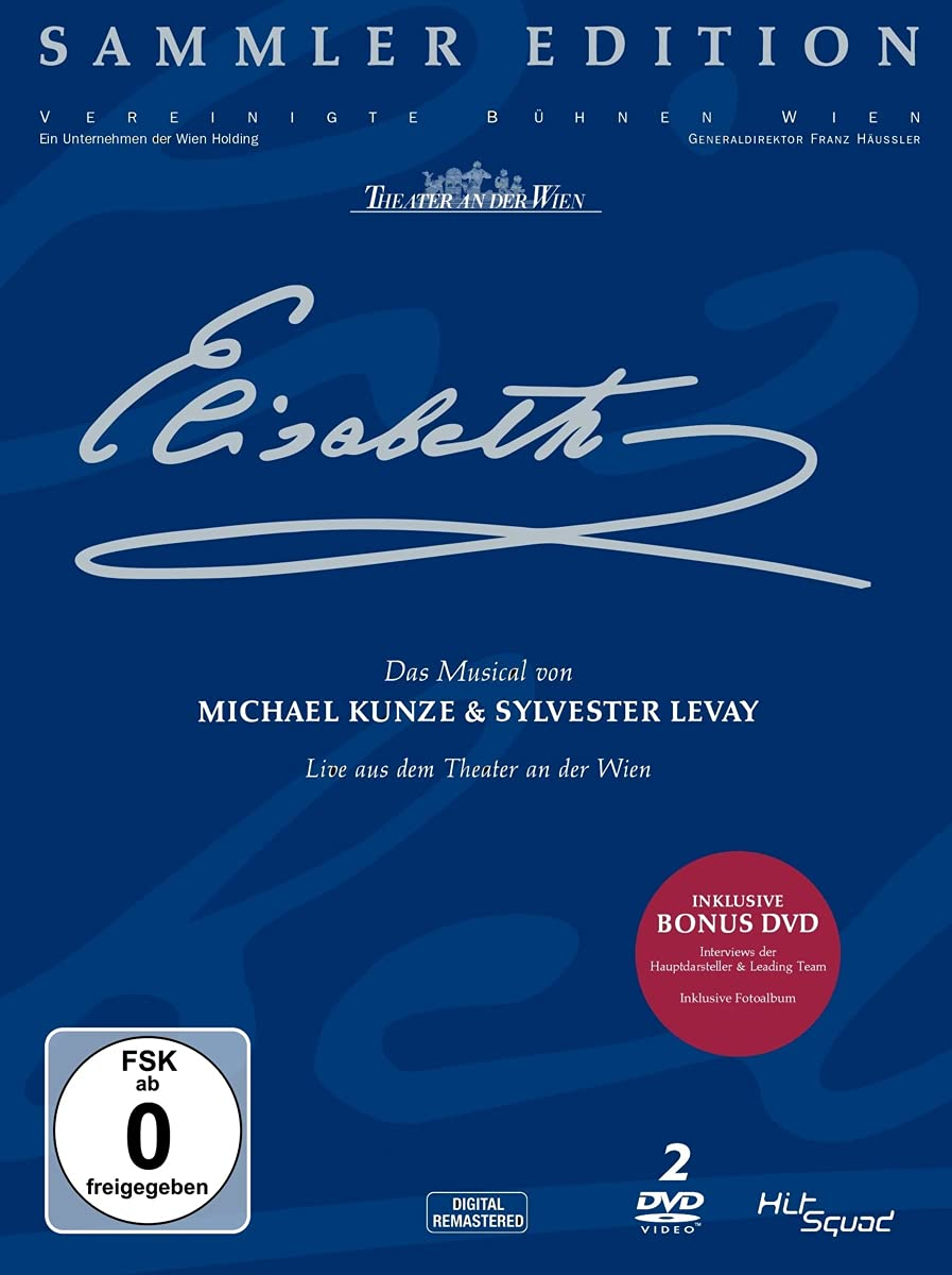 DVD tok kék háttérrel, szöveg: 'Elisabeth Das Musical', logóval.