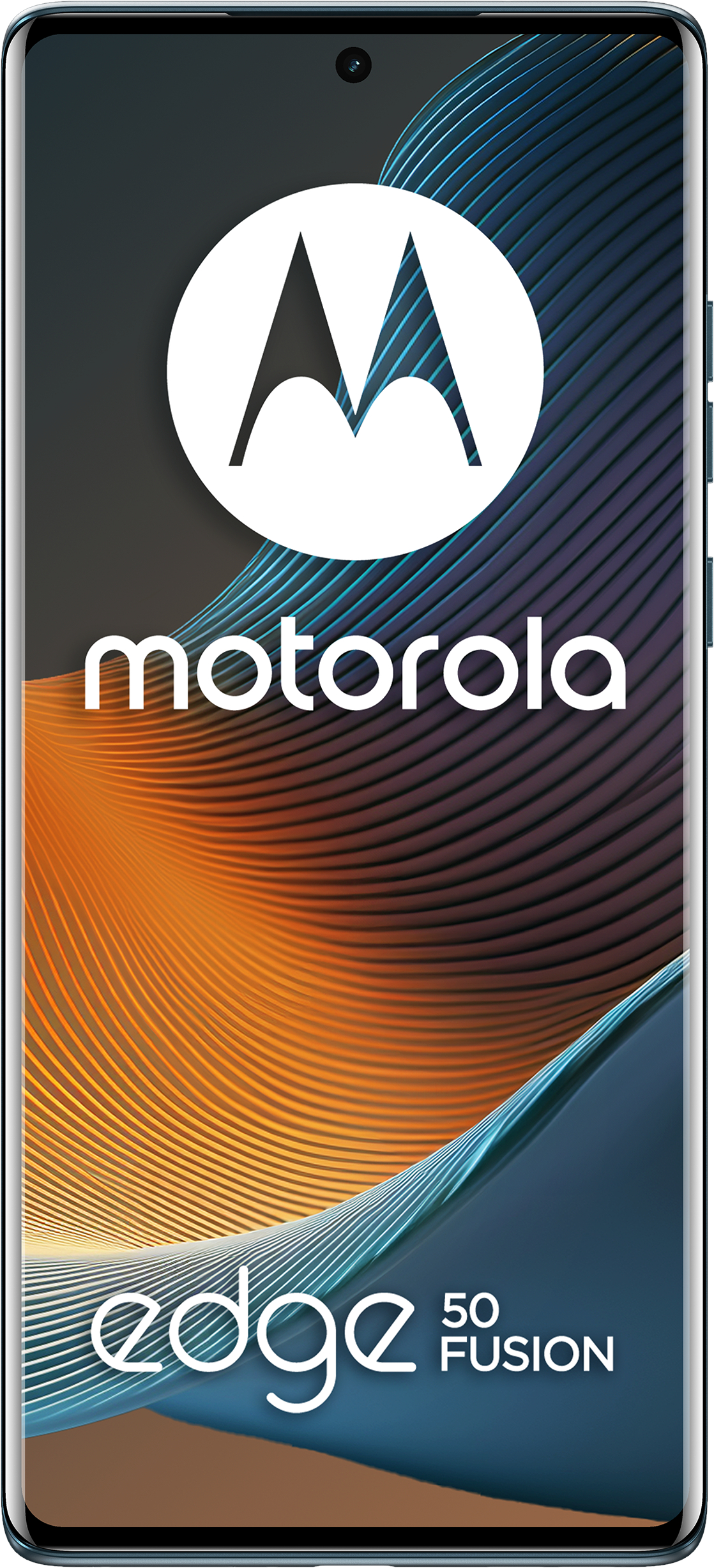 Téléphone Motorola Edge 50 Fusion, sur fond blanc, montrant l'écran.