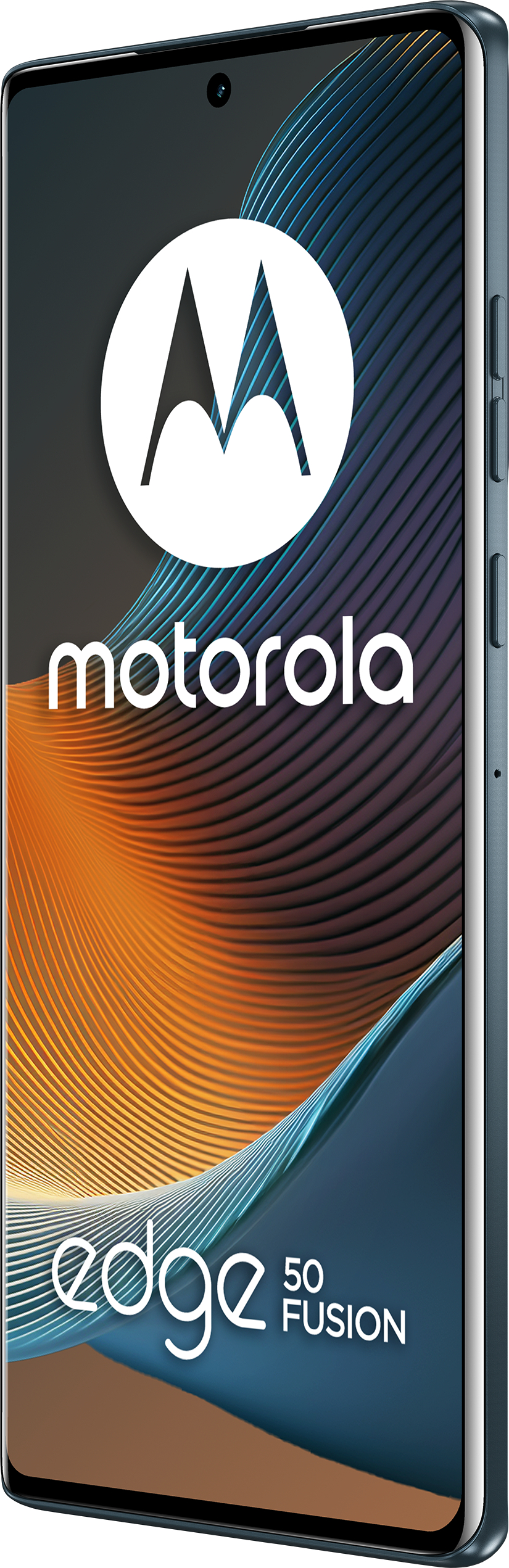 Téléphone Motorola avec logo et texte Edge 50 Fusion.