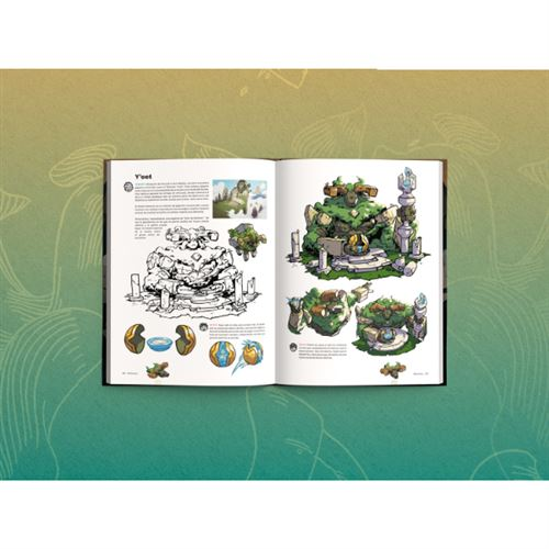 Libro abierto con ilustraciones. Las ilustraciones muestran dibujos detallados.