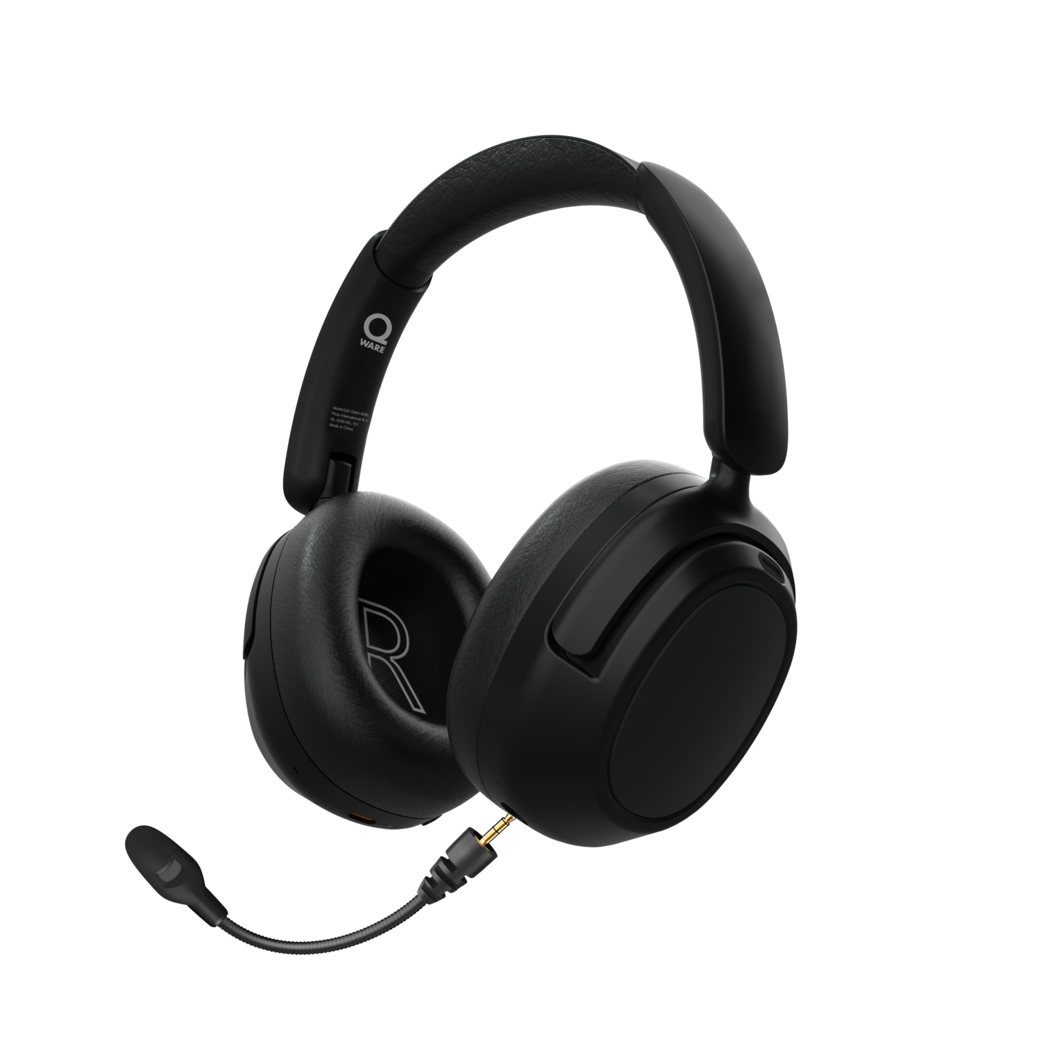 Black headphones with a microphone. The headphones have the 'WAVE' logo and a gold-colored jack.