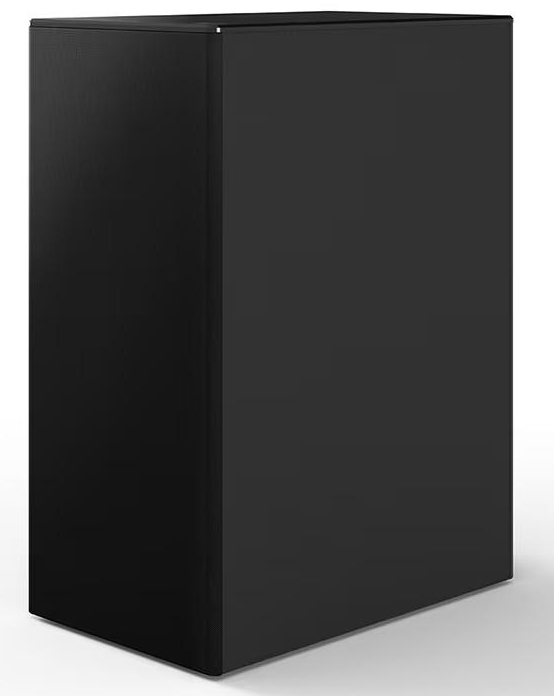 Czarna prostokątna szafka, stojąca na powierzchni.