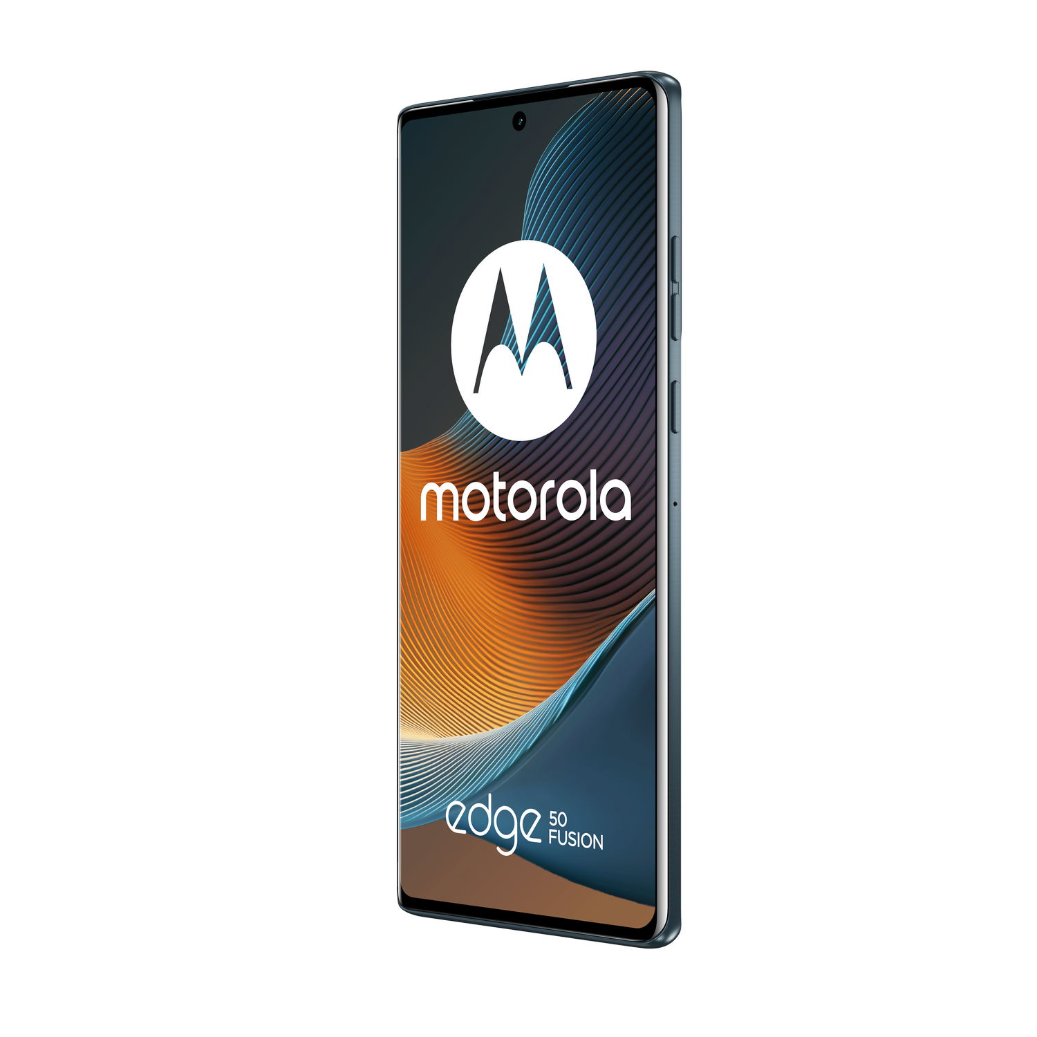 Un smartphone Motorola. La pantalla muestra el logotipo y el diseño de Motorola.