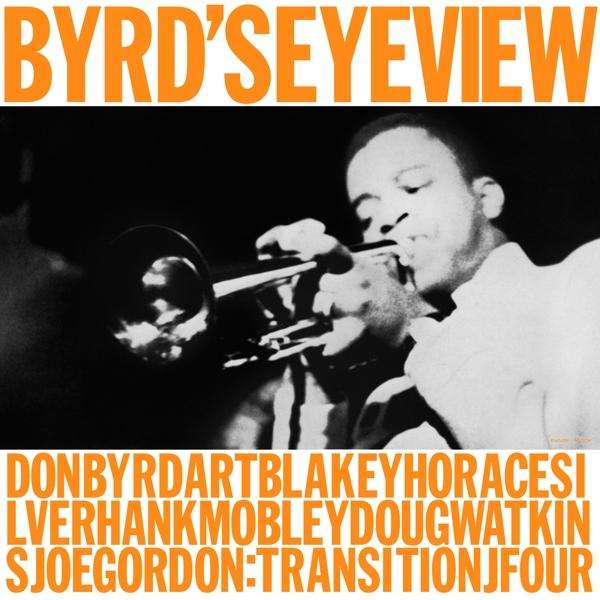 Byrd's Eyeview album borítója. Fekete-fehér fotó egy trombitán játszó férfiról.