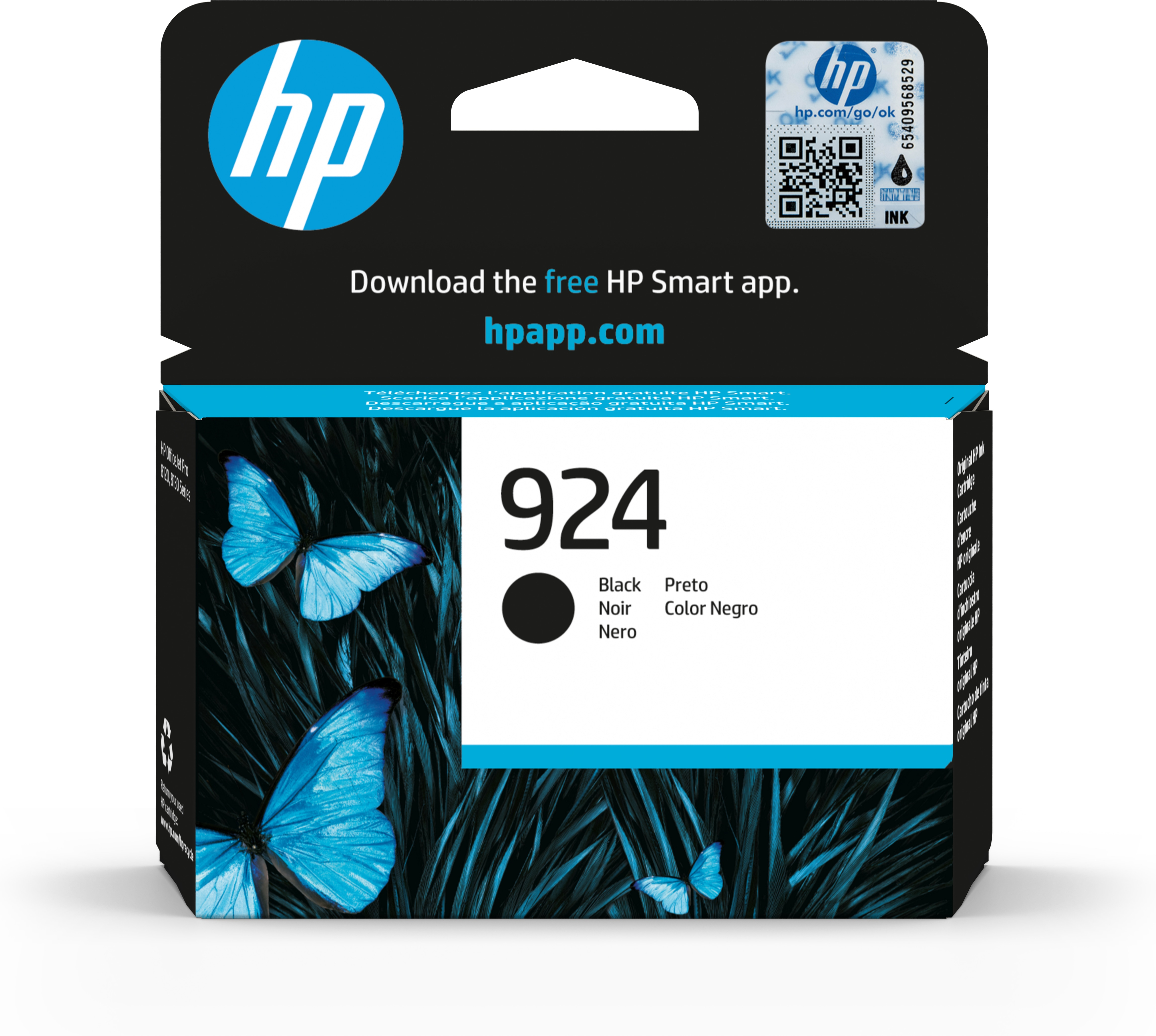 HP 924 Originele Zwarte Inktcartridge Zwart