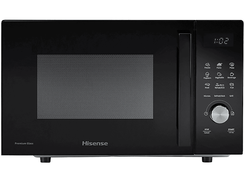 MICROONDE HISENSE H23MOBSD1HG, capacità 23 l, potenza microonde max 800 W, Funzione grill, Potenza grill 1000 10 livelli di potenza, Nero