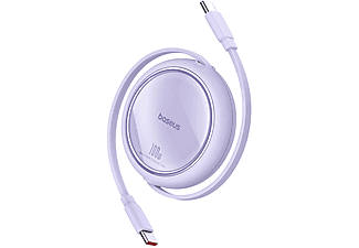 BASEUS Free2 Draw Mini Makaralı Type-C to Type-C 100W Kablo 1m. Mor_1