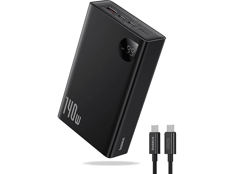 BASEUS Adaman Overseas Edition 24.000 mAh Digital Display 140W Taşınabilir Şarj Cihazı Siyah