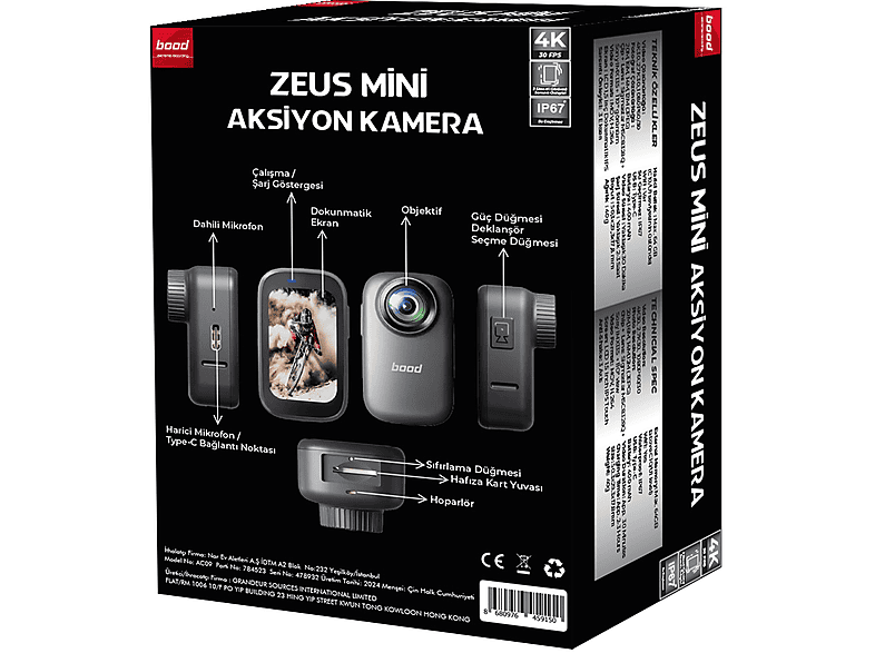 BOOD Zeus Mini Aksiyon Kamera Siyah_1