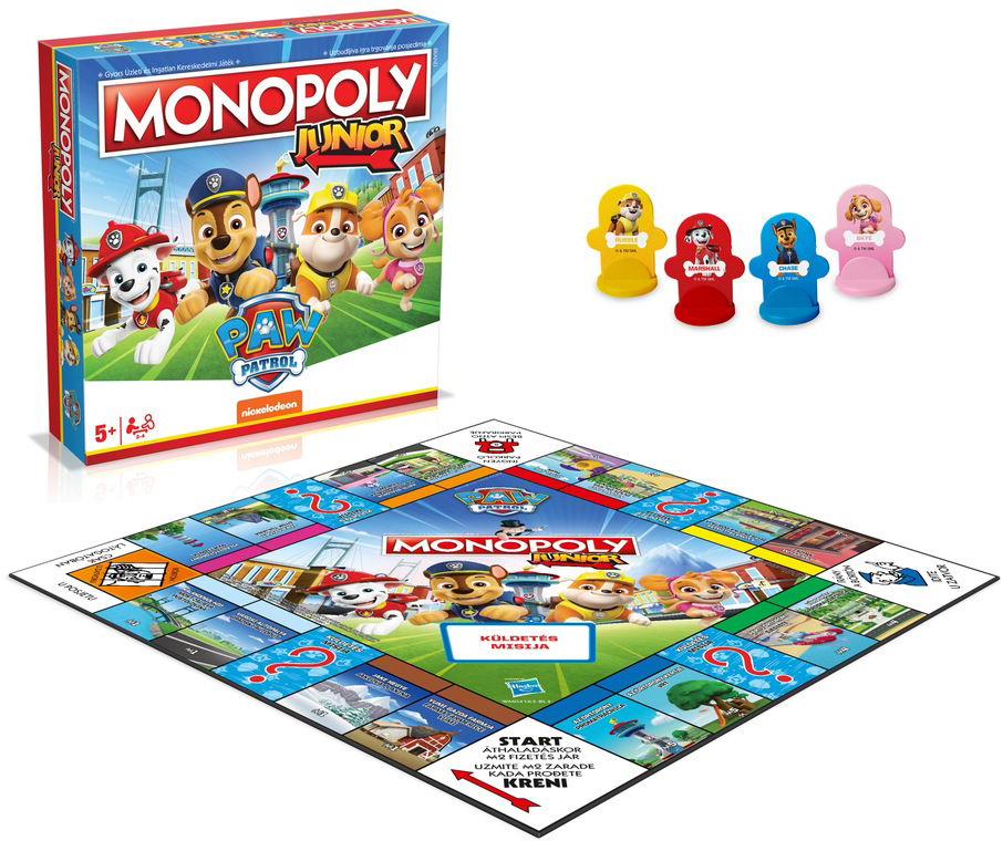 HASBRO Monopoly Junior Mancs Őrjárat magyar nyelvű társasjáték (VEG-WM04163-BL4-6)