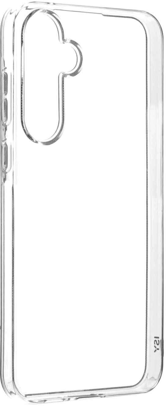 Coque de téléphone transparente. C'est une coque transparente simple, montrant le profil latéral d'un téléphone.