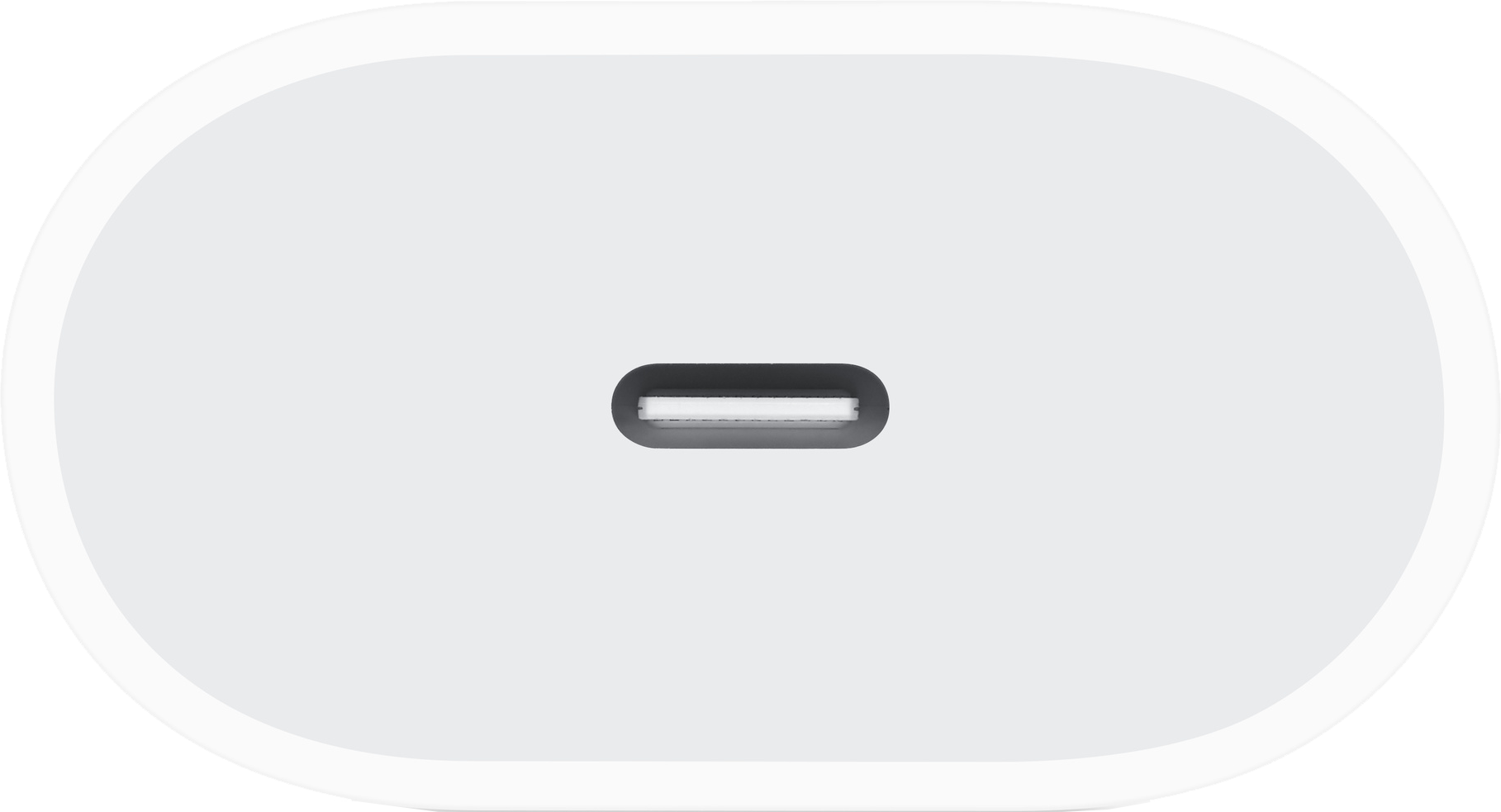 Egy fehér ovális, középen egy USB-C porttal.