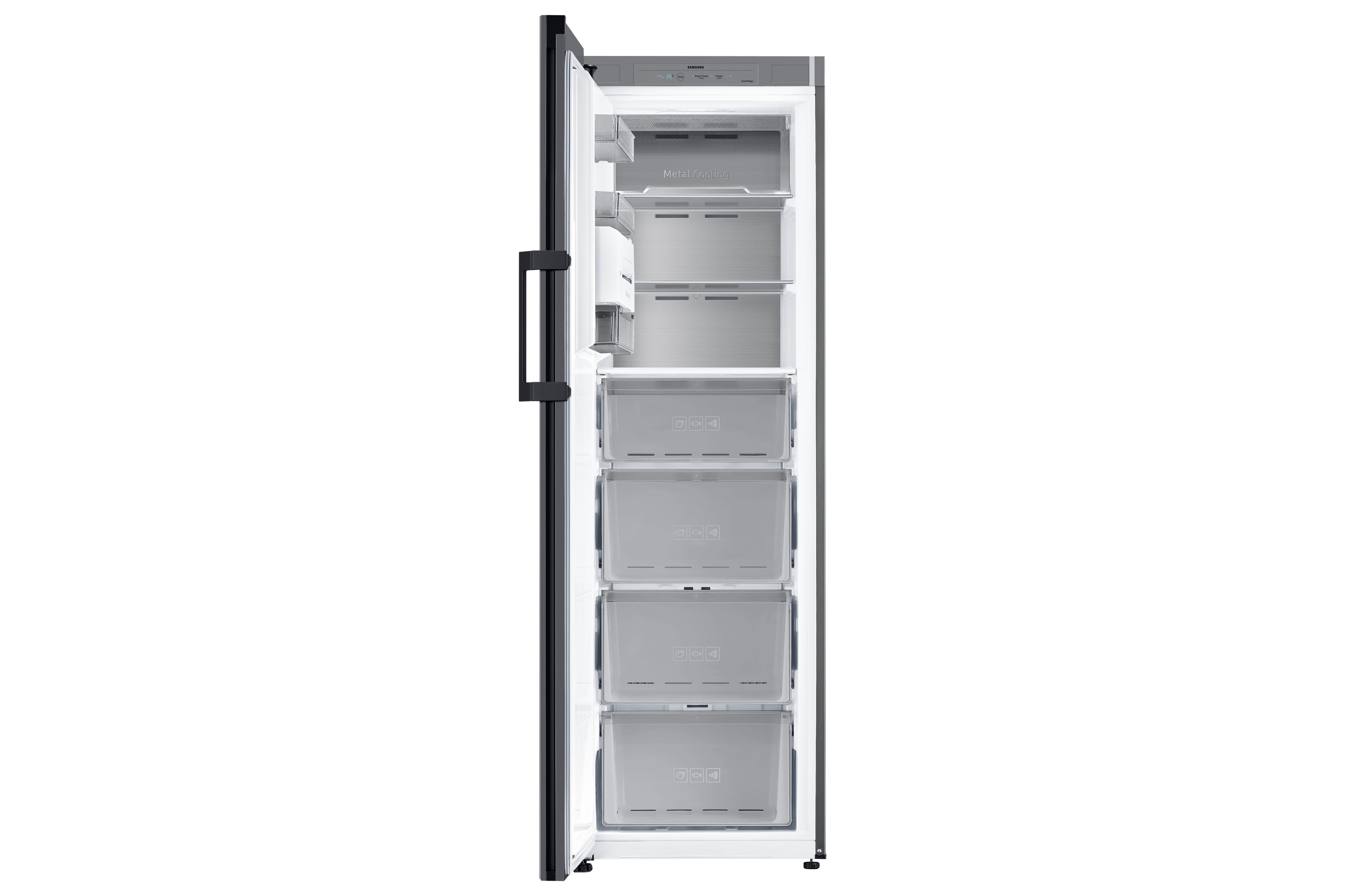 Congelador vertical - Samsung BESPOKE Twin RZ32C76CE22/EF, 323 l, 186 cm, All Around Cooling, Clean Black