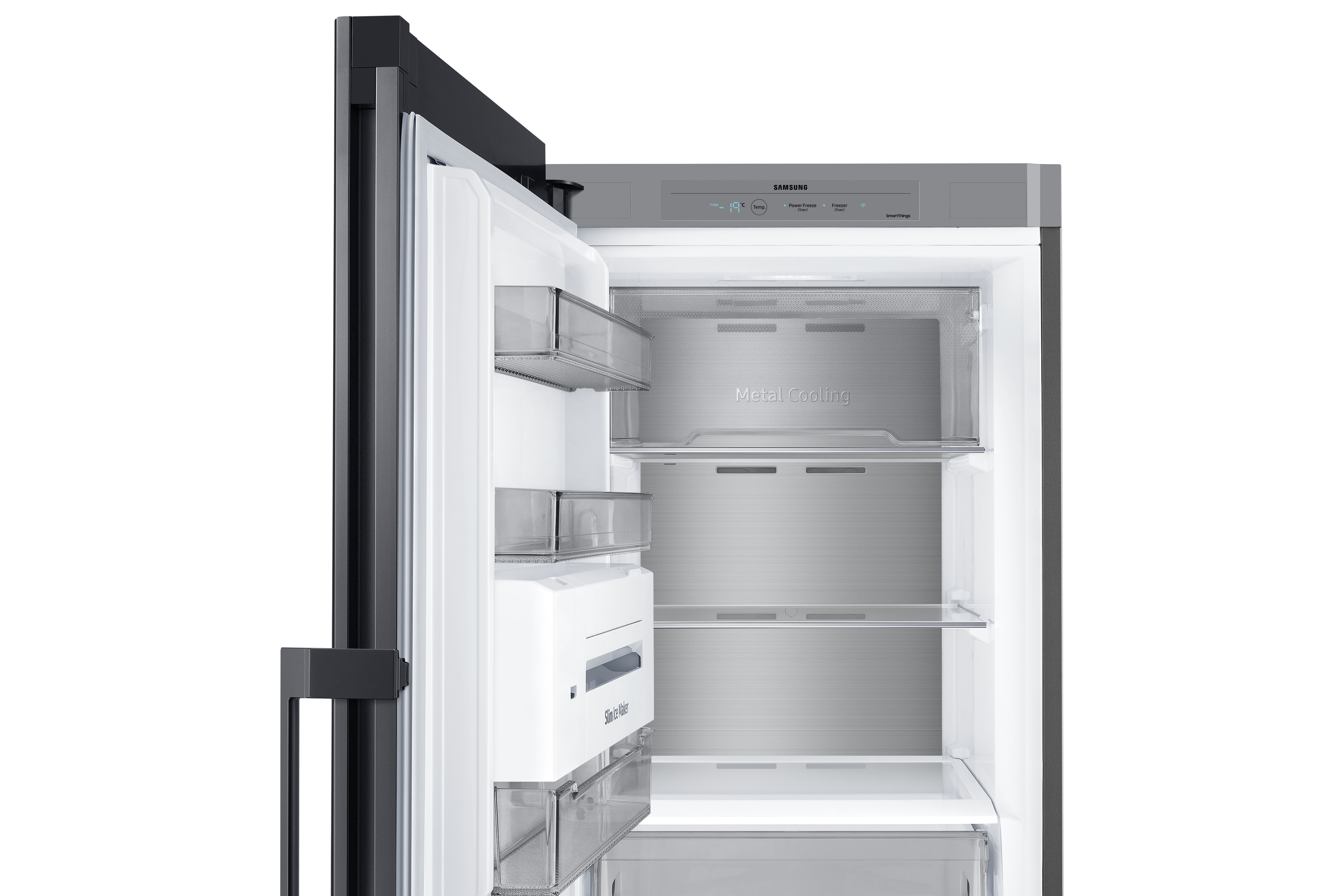 Congelador vertical - Samsung BESPOKE Twin RZ32C76CE22/EF, 323 l, 186 cm, All Around Cooling, Clean Black