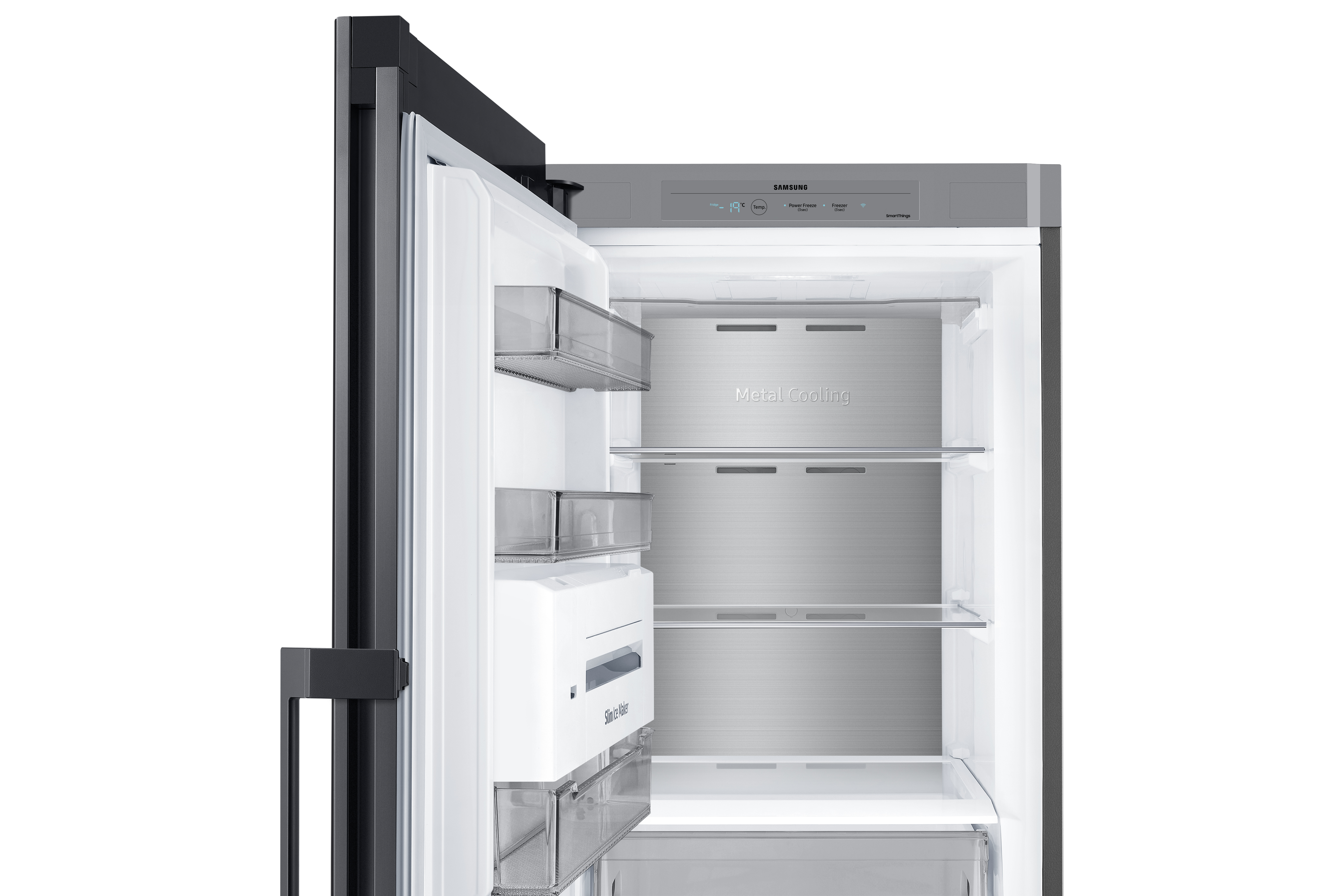Congelador vertical - Samsung BESPOKE Twin RZ32C76CE22/EF, 323 l, 186 cm, All Around Cooling, Clean Black