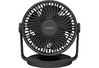 SAVIO Asztali akkumulátoros ventilátor, 10,5cm, USB Type-C, fekete (AD-01)