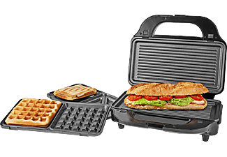 NEDIS KAMG120FBK 3 az 1-ben Multifunkciós grillsütő, 900 W, 28 x 15 cm