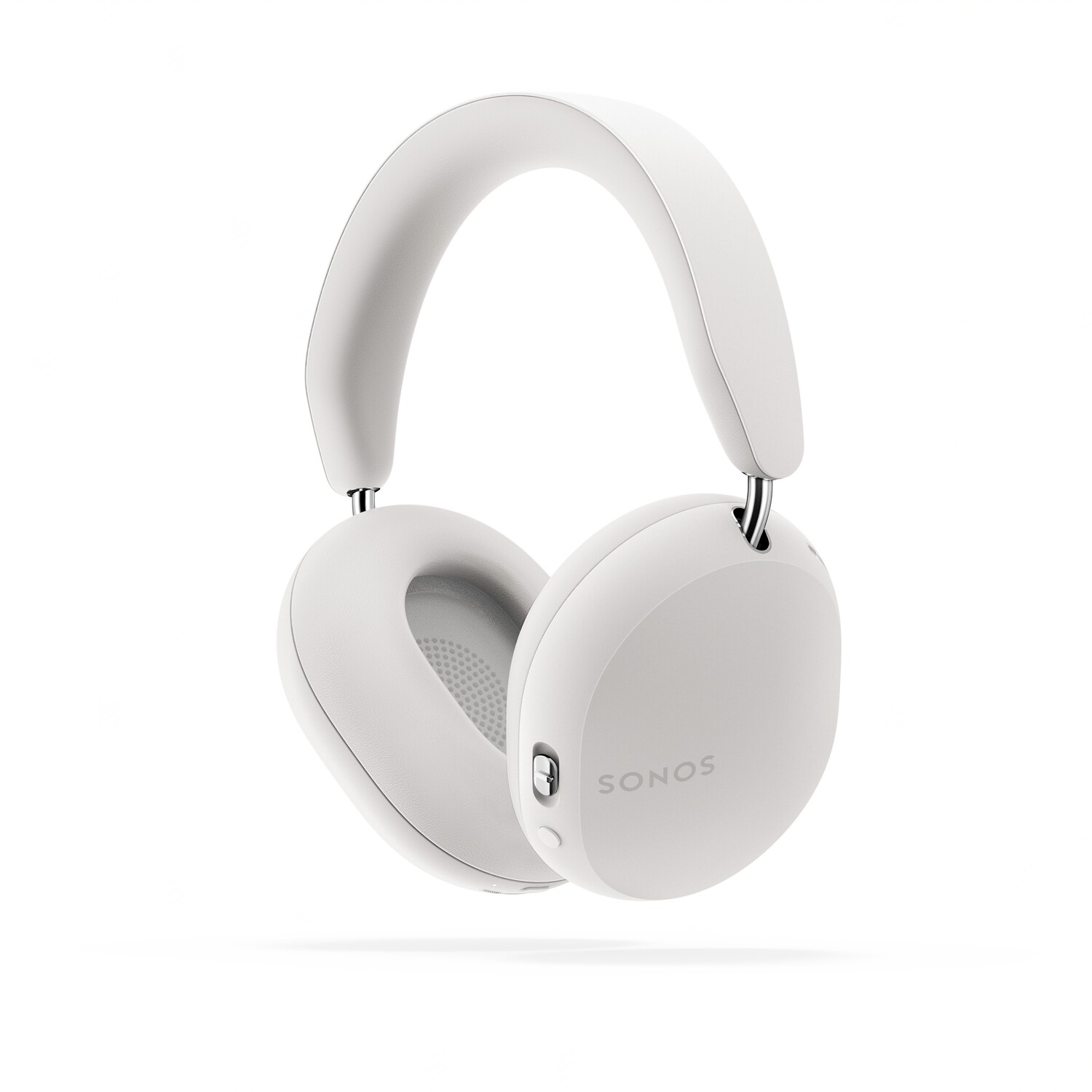 White SONOS headphones. They are over-ear style, with a headband and earcups. The logo is on the earcups.