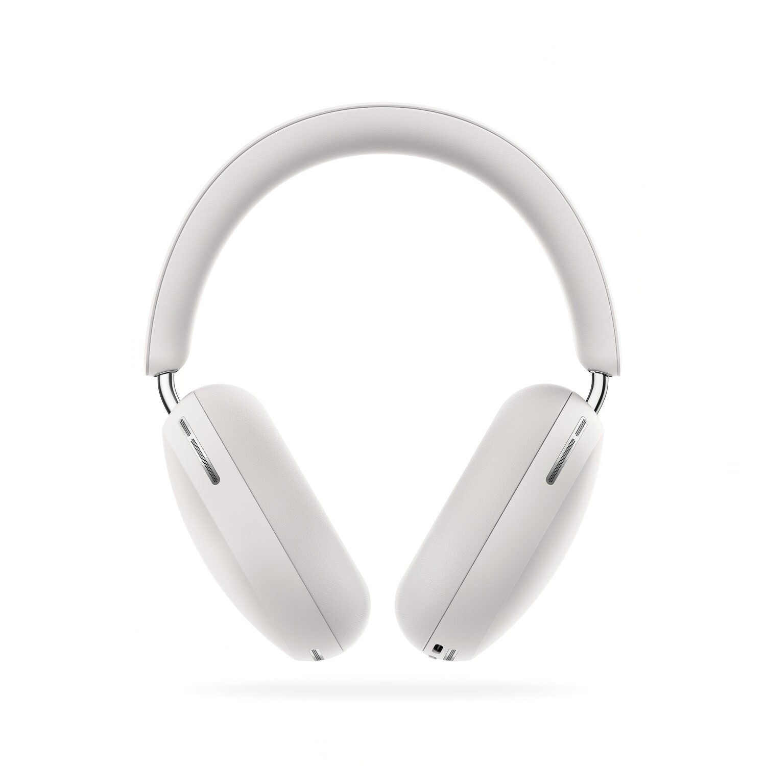 White over-ear headphones on a white background.