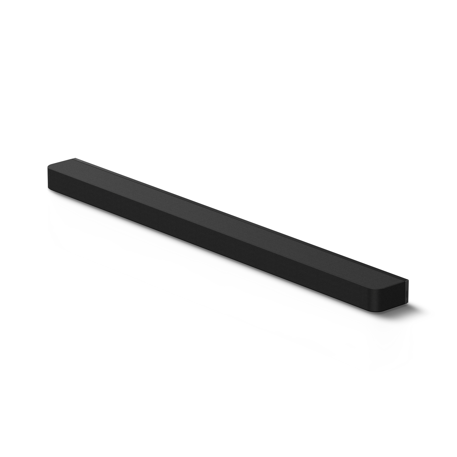 Barre de son noire, forme rectangulaire, fond blanc.
