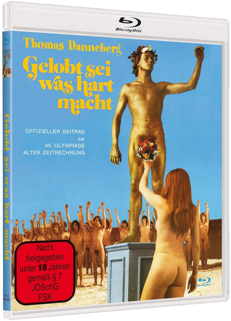 Eine Blu-ray-Disc-Hülle mit einem Filmplakat mit nackten Figuren.