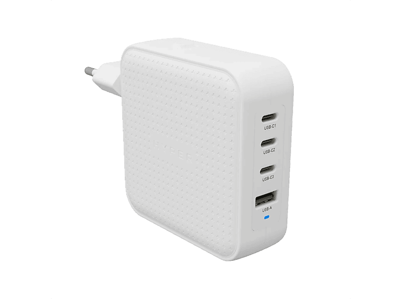 Cargador de pared - HyperJuice® 100W USB-C GaN, 3 x USB-C, 1 USB-A, Adaptadores viaje, Blanco