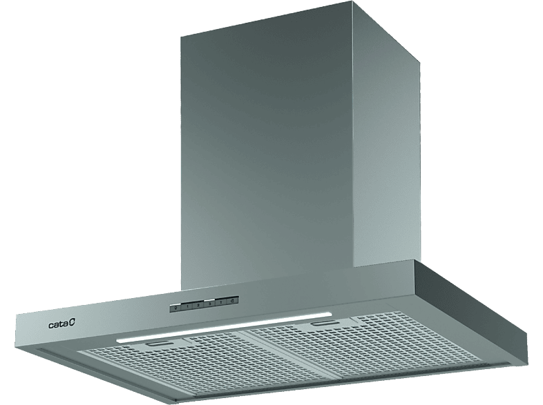 Campana decorativa - Cata SYGMA 7010 X, 4 Niveles, 802 m³/h, 70 cm, 280W, Tira de luz LED, Inox