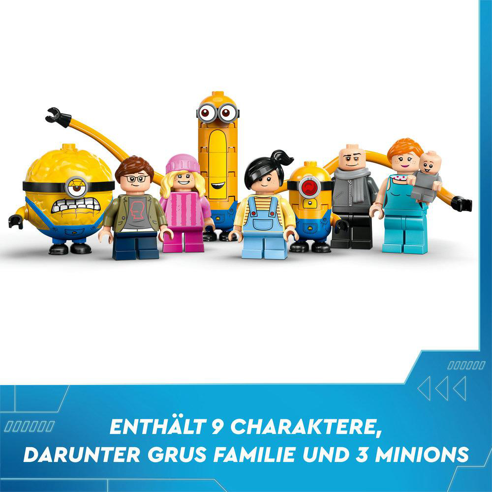 Lego-Set mit Minions und Grus Familie. Enthält 9 Charaktere.