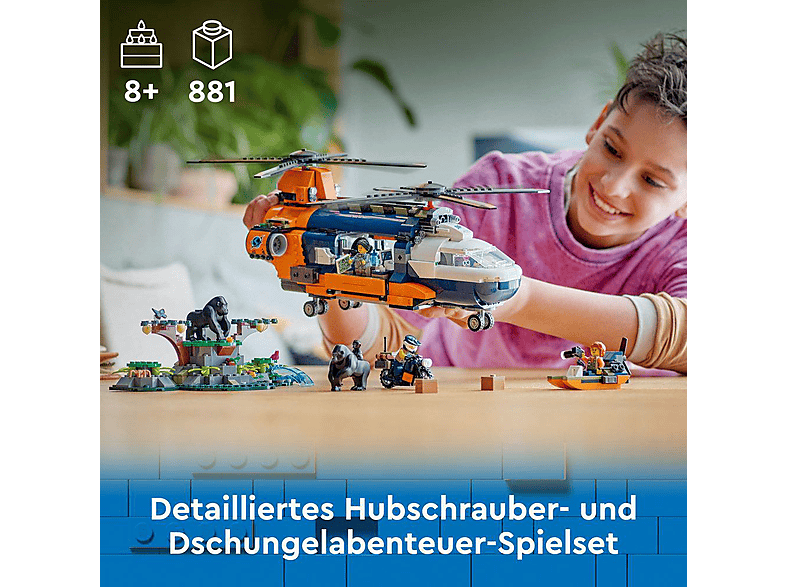 Thumbnail - LEGO City 60437 Dschungelforscher-Hubschrauber Bausatz, Mehrfarbig