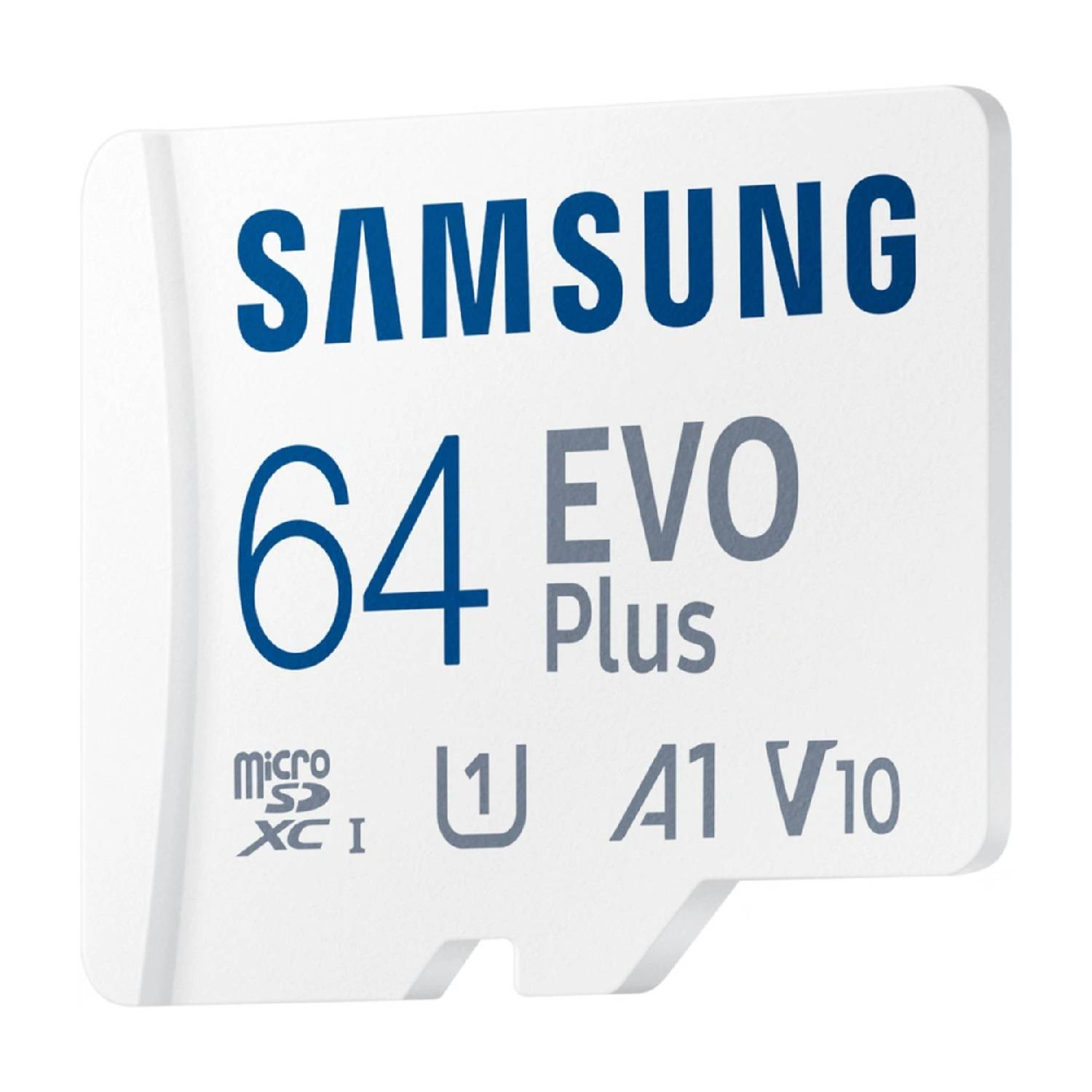 A white micro SD card with blue and grey text. The card shows the brand name and capacity.