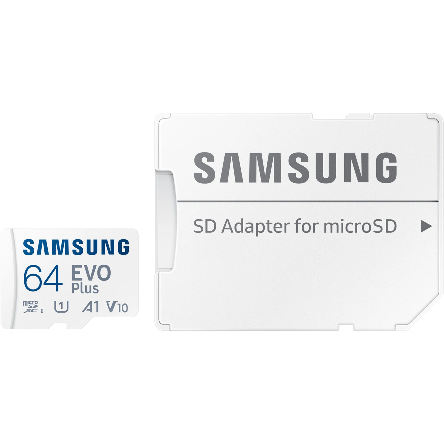 White Samsung SD card and adapter.