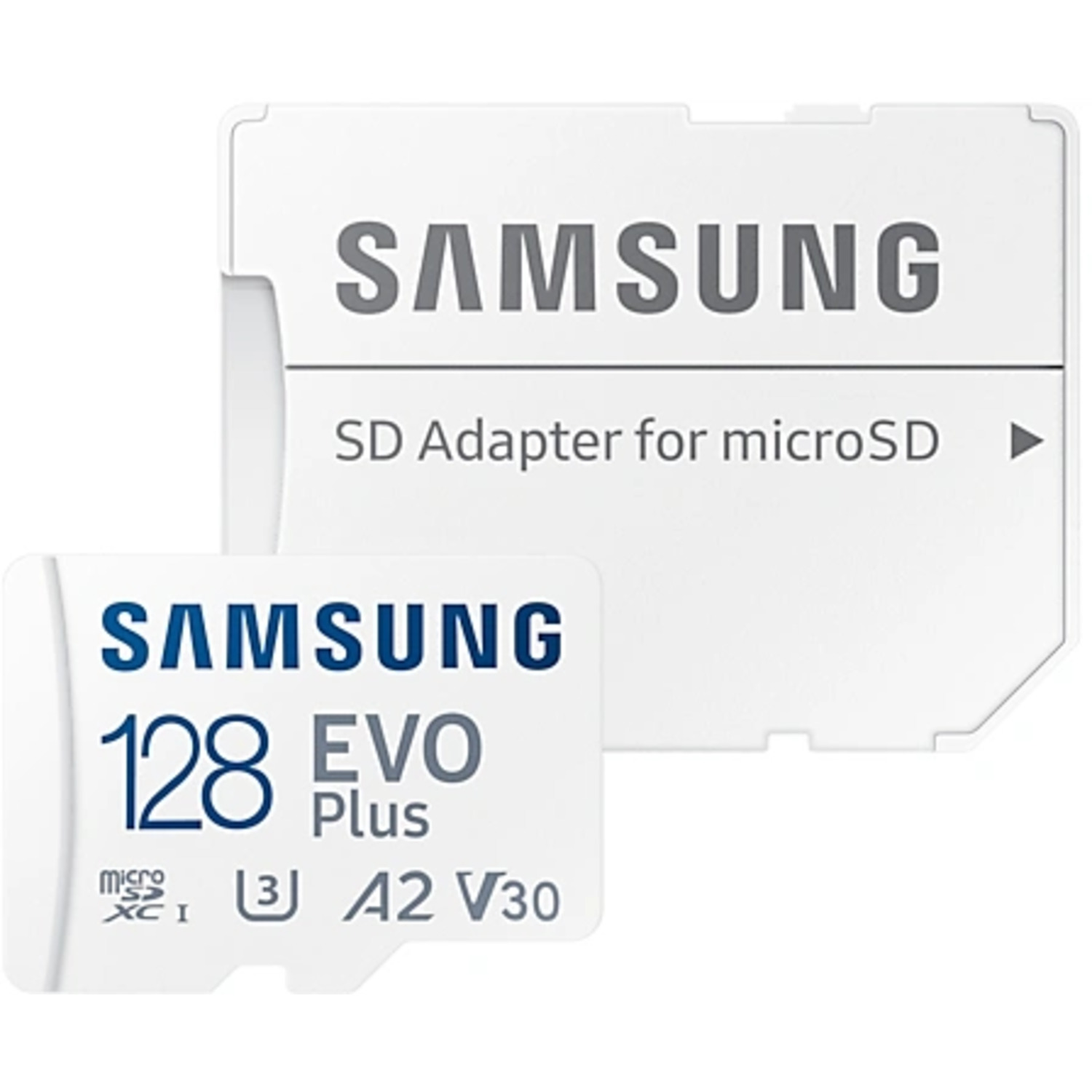 Samsung 128 EVO Plus microSD card and adapter.