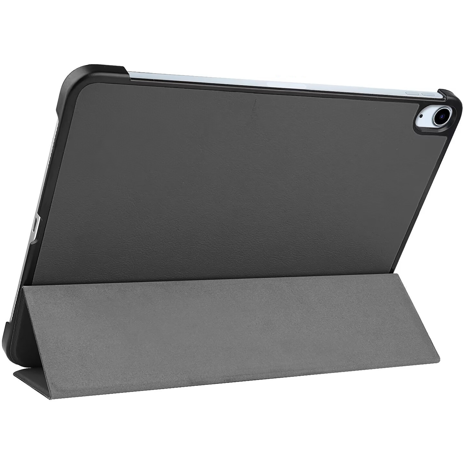 Back of a tablet in a case.