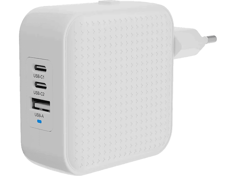 Cargador de pared - Hyper HJ1003BKWWGL, viaje, USB-C GaN 70 W, Blanco