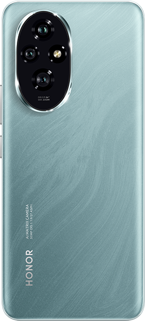 Világoskék Honor telefon hátulja, több kamerával.