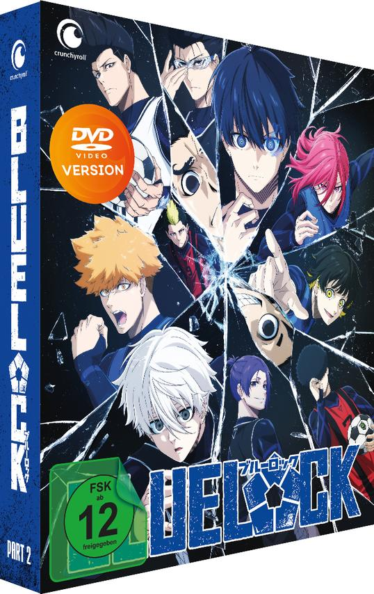 Blu-Ray-Disc-Box-Art für den Anime 'Blue Lock'. Mehrere Charaktere werden gezeigt.