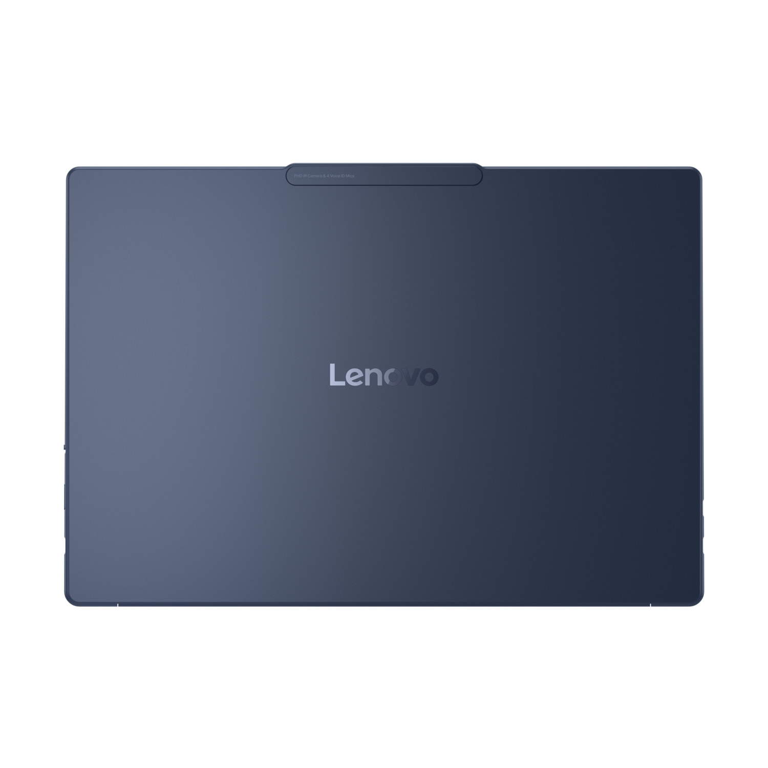 Donkerblauwe Lenovo tablet achterkant met logo.