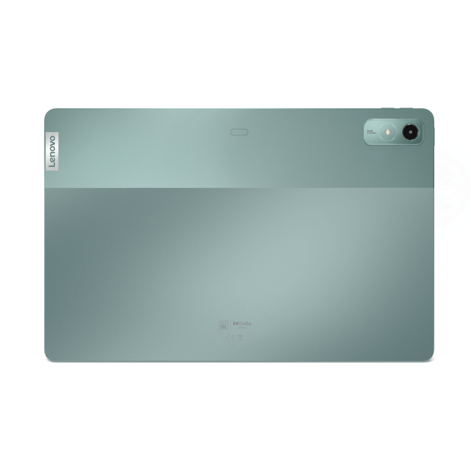 A green tablet computer on a black background, with a Lenovo logo.