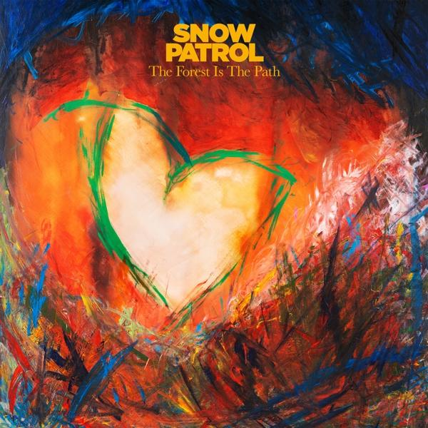 Albumcover mit herzförmigem Bild in abstrakter Kunst. 'The Forest Is The Path'.
