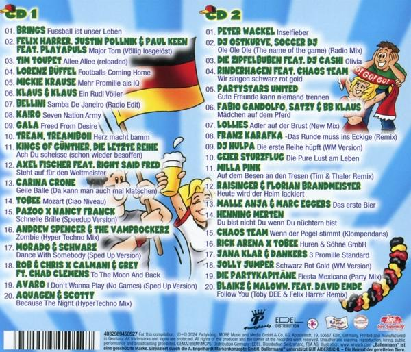 CD-Cover mit Text und Illustrationen, die verschiedene Musikkünstler und -songs darstellen.