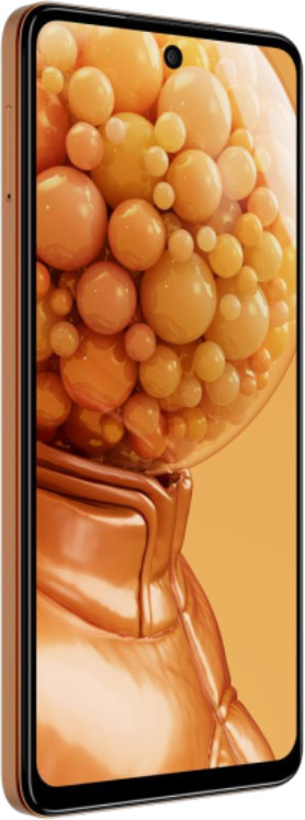 Smartfon w etui z wzorem przypominającym bańki.
