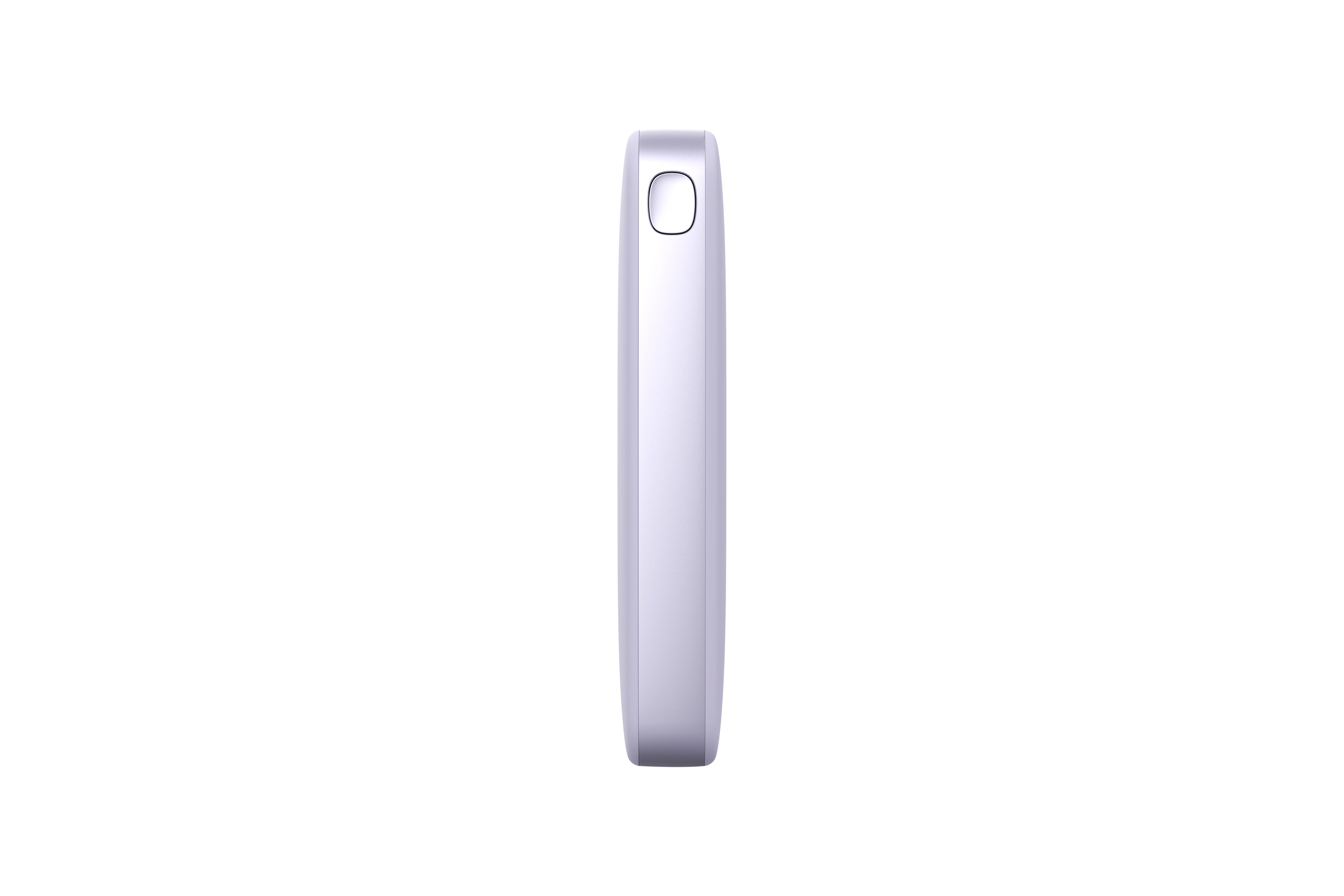 Lavendelfarbenes Gerät, schlankes Design, vertikale Ausrichtung, weißer Hintergrund.