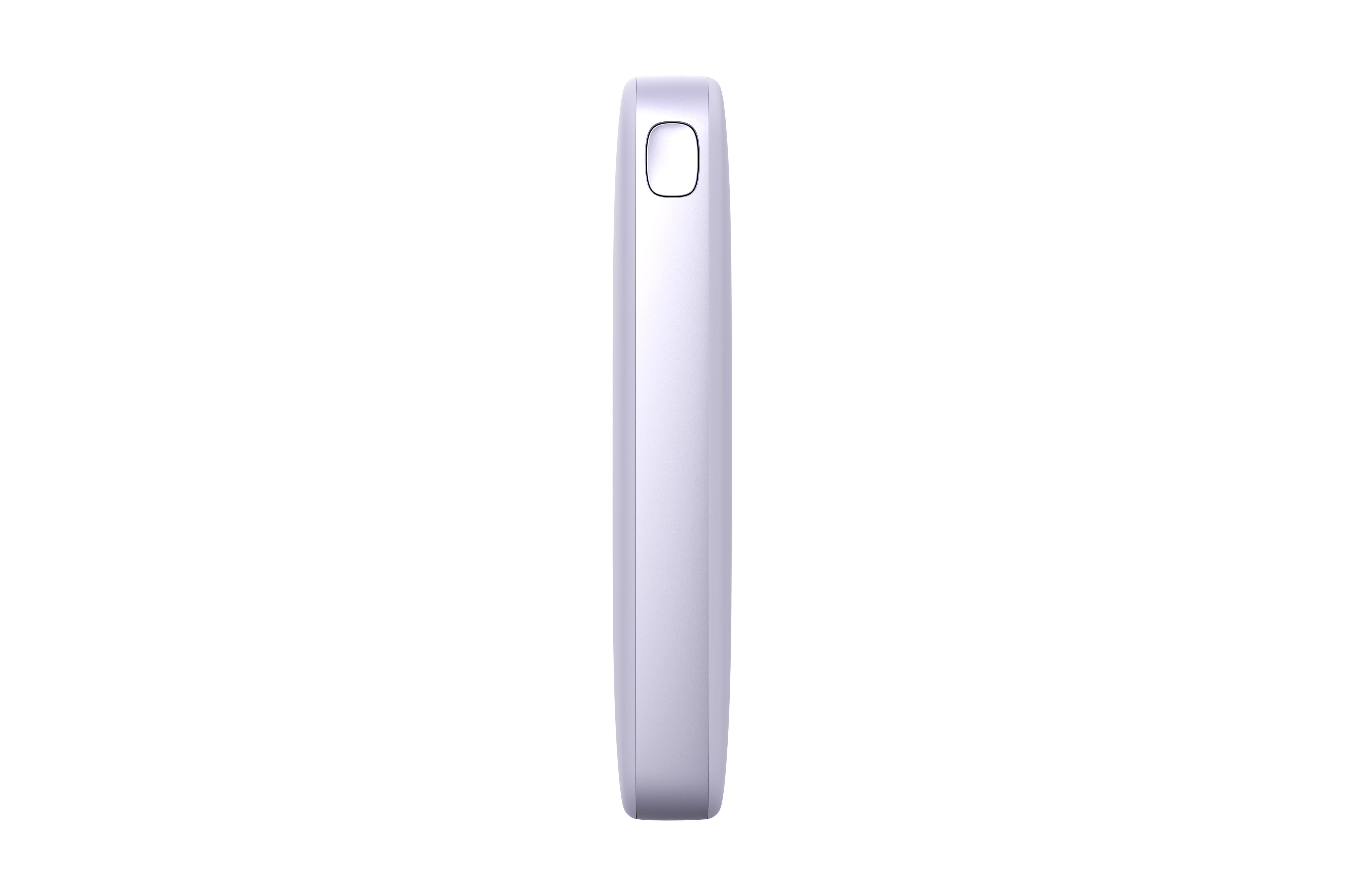 Ein schlankes, hellviolettes elektronisches Gerät, möglicherweise ein Telefon oder Tablet.
