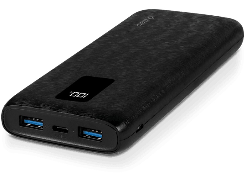 TTEC PowerSlim Trio LCD 10.000mAh PD 22,5W Dahili Kablolu Taşınabilir Şarj Aleti Siyah_0