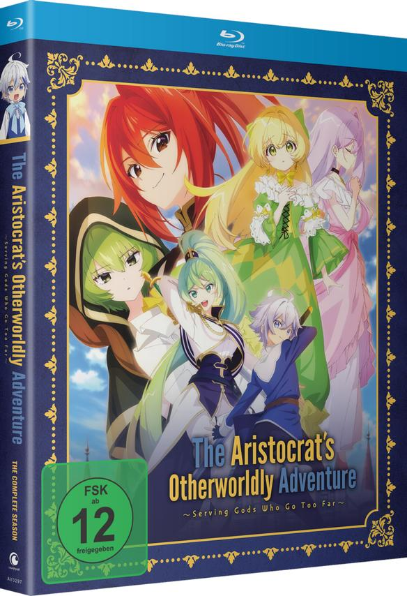 Anime-Blu-ray-Box-Art mit mehreren jungen Frauen in farbenfrohen Outfits, mit Textüberlagerung.