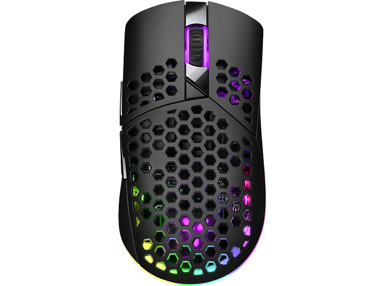 ISY IGM 5000-BK Gaming Maus, Kabellos, Kabelgebunden, 5000 dpi, Optisch mit Leuchtdioden, Schwarz