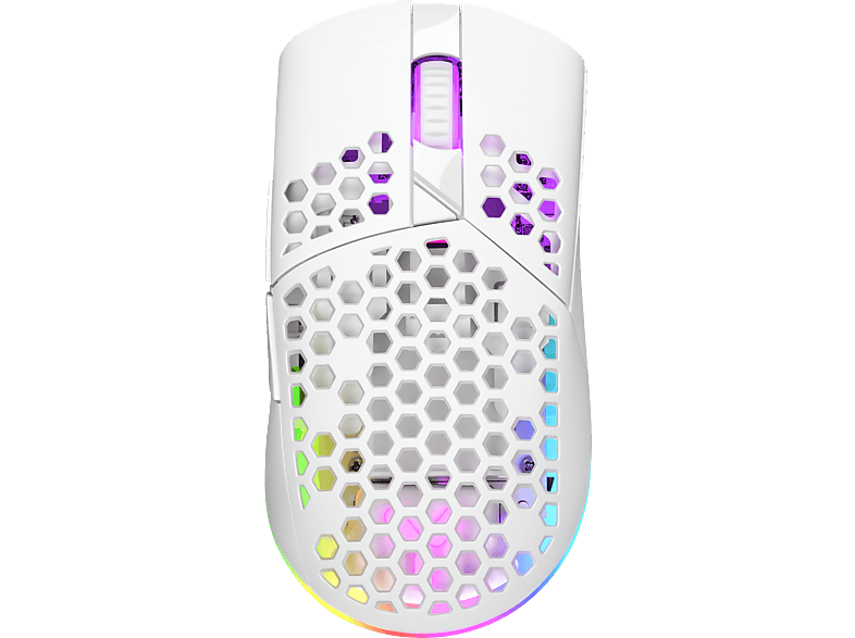 ISY IGM 5000-WT Gaming Maus, Kabellos, Kabelgebunden, 5000 dpi, Optisch mit Leuchtdioden, Weiss